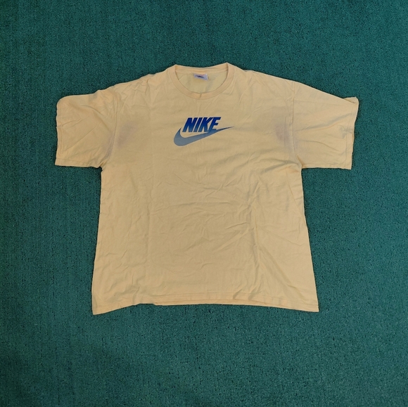 Nike Other - VINTAGE Yellow Nike Logo T Shirt Size XL